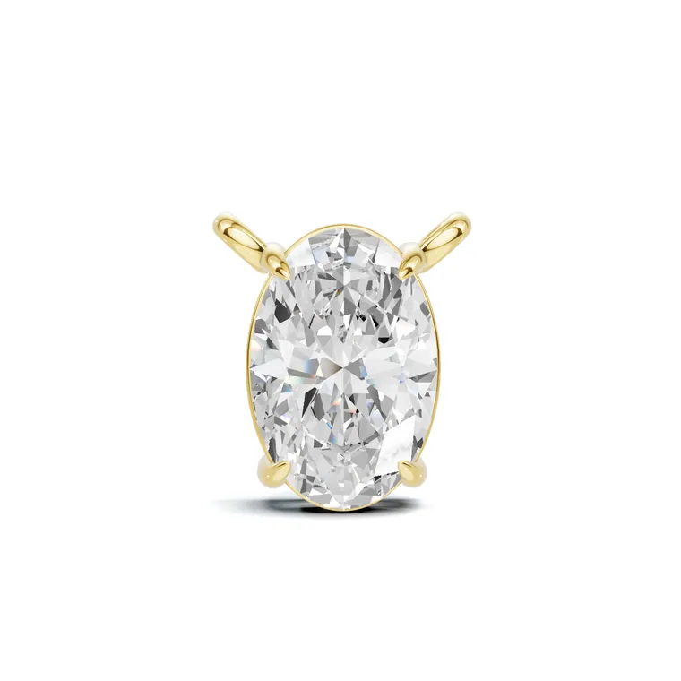 Oval Solitaire Diamond Pendant