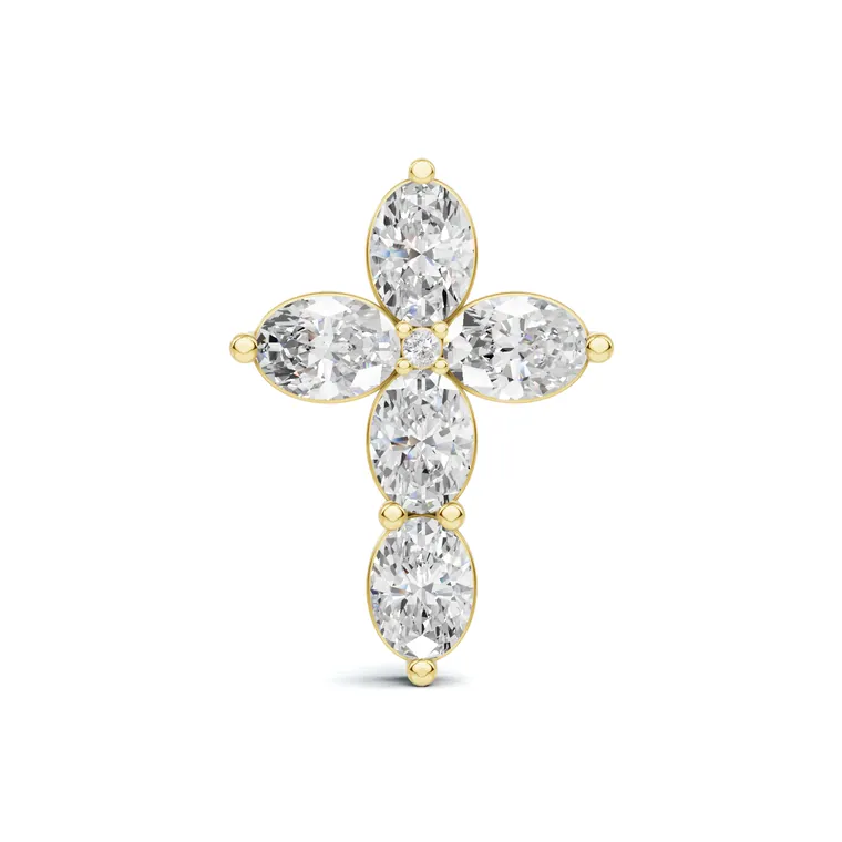 Radiant Oval Cross Pendant