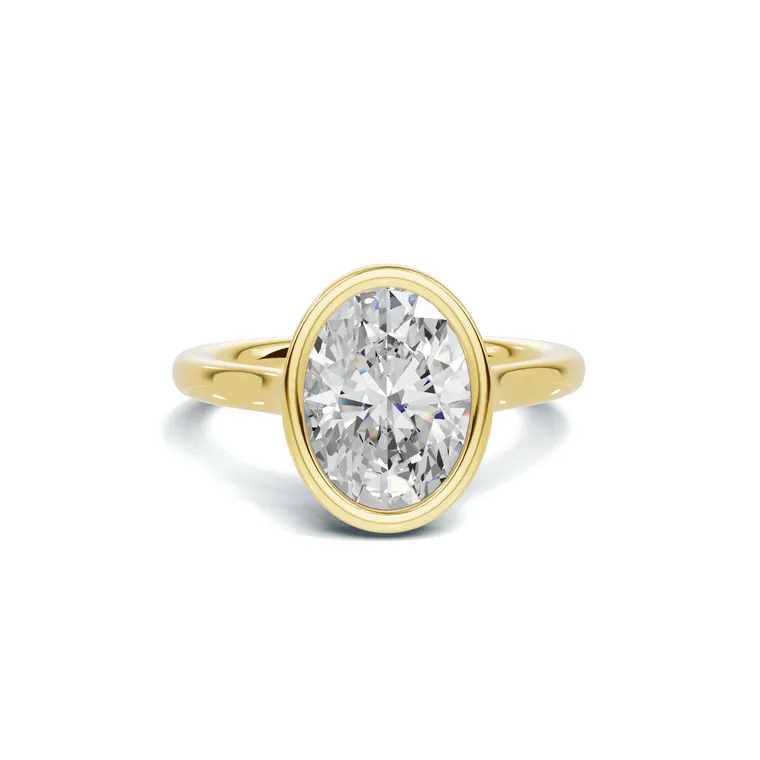 Oval Aura Bezel Solitaire Ring