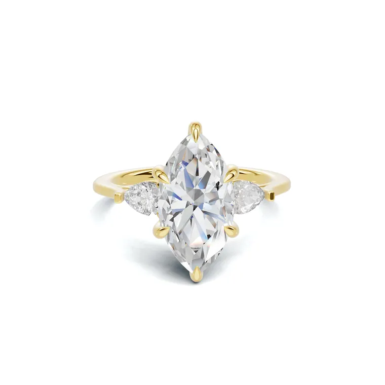 Elowen Marquise Three Stone Ring