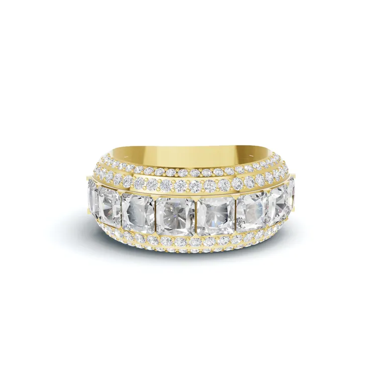 Modern Step Row Ring