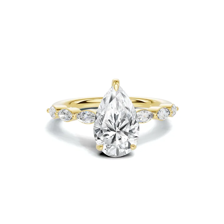 Pear Serenity Solitaire Ring