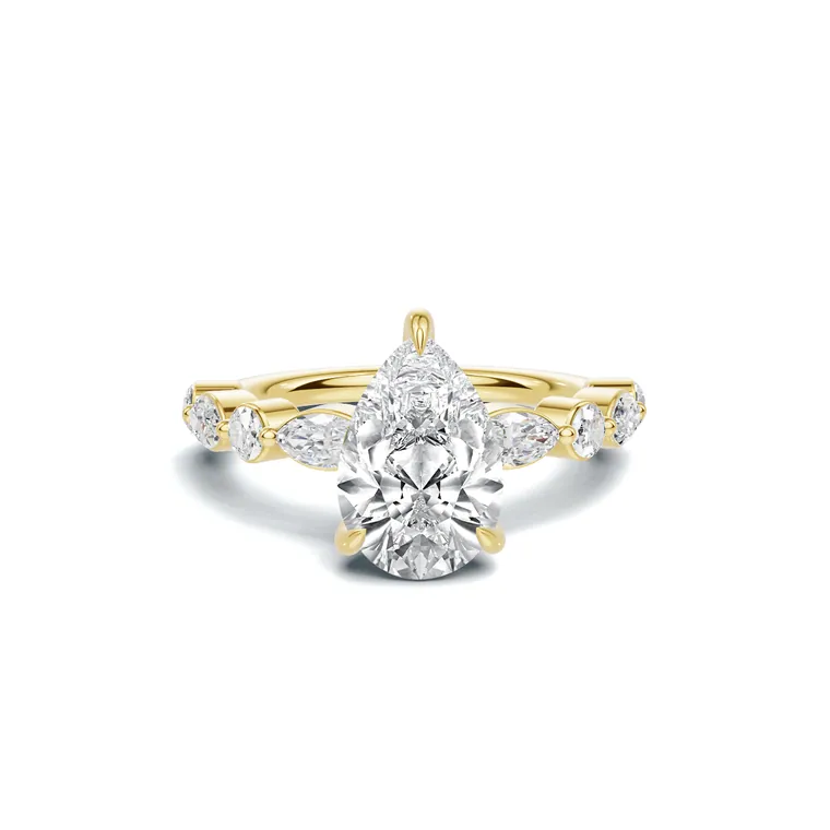 Pear Harmony Solitaire Ring