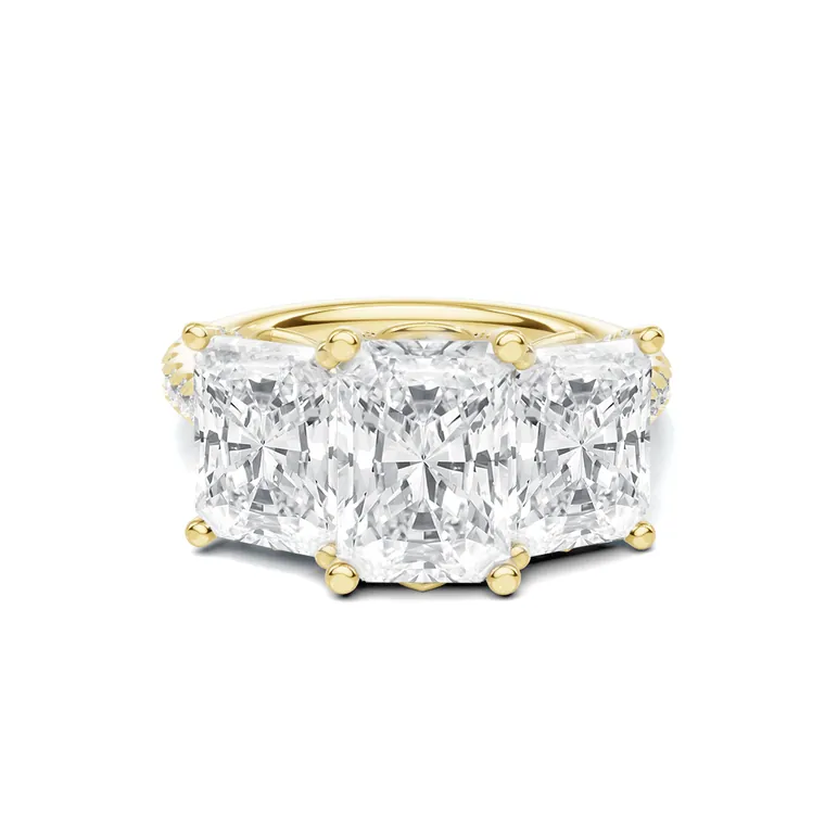 Marivelle Three Stone Cushion Ring