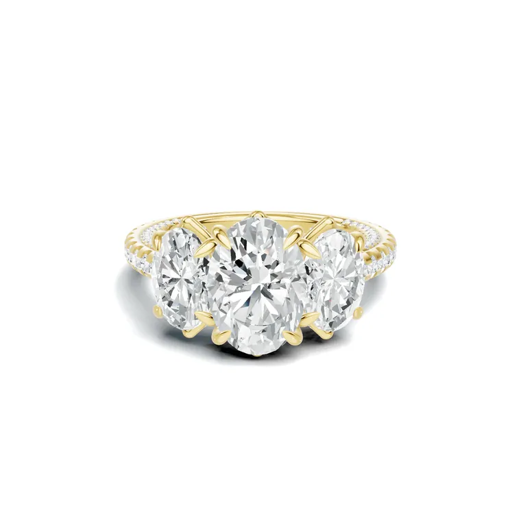 Triple Oval Pave Ring