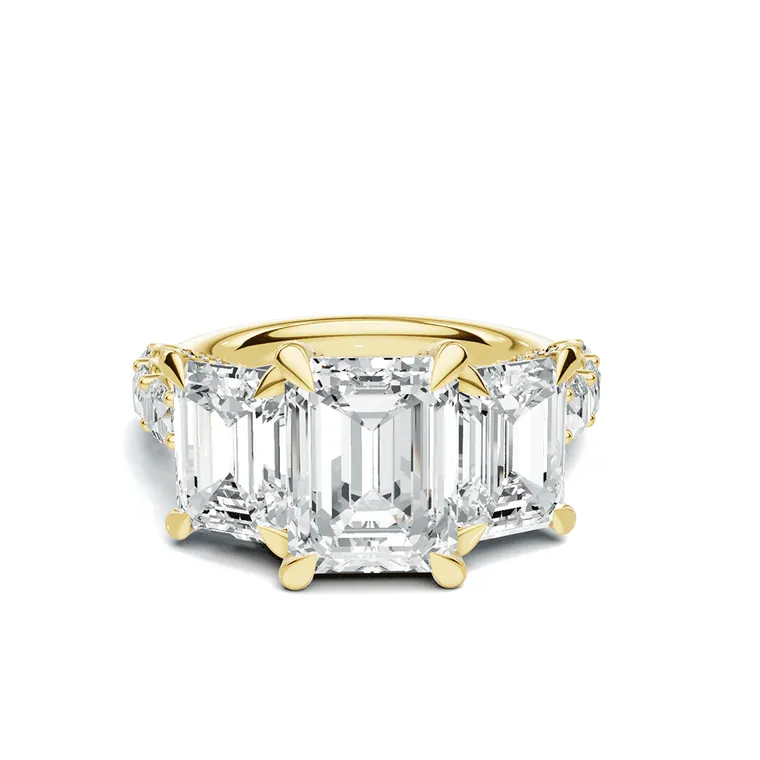 Regal Trio Emerald Ring